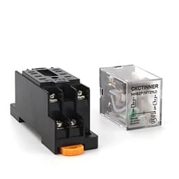 10pcs Intermediate Relay HH52P MY2NJ Plug-in DC AC12v 24v AC110v 220v 380V 5a Silver Contact PYF08A 8pins Socket(No Base,AC 12V)