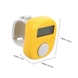 Electronic Tally Counter Ring, Yellow Plastic Manual Digital Number Counter