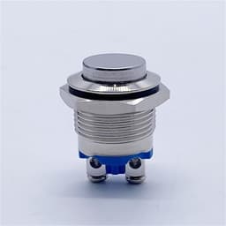 16mm Metal Push Button Switch IP65 Nickel Brass Press Self-Reset 1NO 1Pcs(Dome Head)