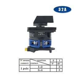 LW28 YMW26 LW26-32/1DIN Rail Mounted Changeover Rotary Cam Switch 690V 32A 1 Pole Selector Silver Contact(0-1)