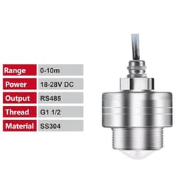 Radar Level Sensor 4-20mA RS485 Water Liquid Tank Sewage River Distance Stainless Steel PP Non-Contact Transmitter(0-10m-RS485-304SS)