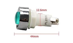 GUMMMY 1PCS PL Signal Indicator Button Switch red Green,Yellow 12V 24V/110V AC220V Opening 13.5mm (Color : Red, Size : 220V)