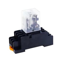 HH54P MY4NJ Plug-in Relay with Socket, 14 Pin 4PDT, 5A Silver Contact, DC 12V-380V, Low Power Time Relay with Epoxy Protection (220V AC)