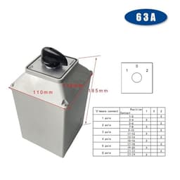 LW26-63/6M 63A 6P Changeover Cam Switch Protective Cover Rotary Selector