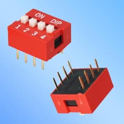 20PCS 4-Bit 4 Position Way DIP Slide Type Switch Module 2.54mm Pitch 8 Terminals Red Toggle Switch(Red 4 Position)