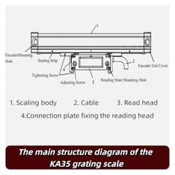 Linear Scale 5um TTL Lathe Mill Machine Ka35 100mm 150mm 200mm 250mm 300mm 350mm 400mm Grating Ruler Optical Encoder