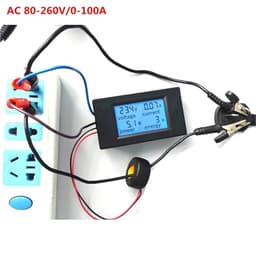 1pc AC Multifunction Voltmeter Meter Energy Power Monitor AC 80-260/100A Volt Amp Power Tester Voltmeter Ammeter Current(100A with Round Coil)