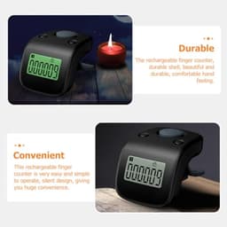 Rechargeable Digital Finger Tally Counter with Ring, 6 Digit