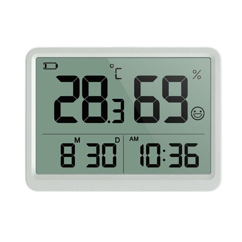 ABS Large-Screen Indoor Home Bedroom Electronic Clock Smiling Temperature Humidity Meter