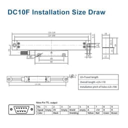 Linear Ruler 5um Optical Sensor Linear Encoder for Milling Machine(Slim 100mm)