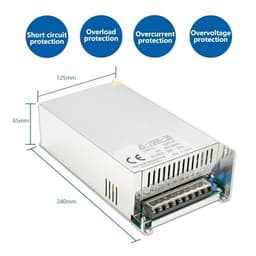 1500W Adjustable Power Supply 0-12V 15V 24V 27V 30V 36V 48V 60V 68V 72V 85V 90V 100V 110V 150V 200V Digital Display Power AC-DC(Display,0-68VDC)
