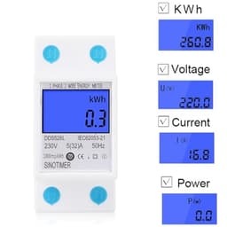 LCD Digital Display Power Consumption Meter Single Phase Energy Meter