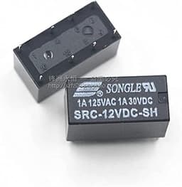 Relay 2pcs Src-05 12 24vdc-sh 5V 12V 24V Signal, Two Opening and Closing, 1A 8-pin(5VDC)