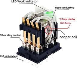 Relay HH54P MY4NJ Plug-in PYF14A DC/AC 12v 24v 36v 48v 110v 220v 5A Silver Contact 14pins 4PDT rele Socket(Ac,24V)