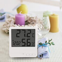 High-Accuracy LCD Digital Thermometer Hygrometer Electronic Temperature Humidity Meter Clock Weather Station Indoor