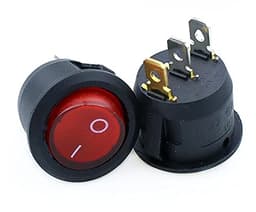 GUMMMY KCD1 Round Red,Yellow and Blue Green 3Pin SPDT ON/Off Rocker Power Switch AC 125V/10A 250V/6A with Light (Color : Red, Size : 12V)