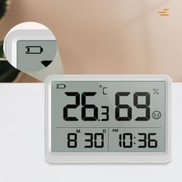 ABS Large-Screen Indoor Home Bedroom Electronic Clock Smiling Temperature Humidity Meter