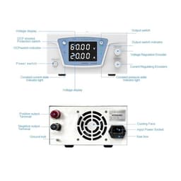 Bench Source Laboratory dc stabilized Power Supply Adjustable Variable Digital Regulated 30v 20a 60v 10a(30V 30A,110 V)