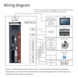 220V 3000RPM IP65 AC Servo Motor Drivers Kit A5 200W 400W 600W 750W 1000W AC Servo Motor with Driver for Machine(400W 17Bit Increment)