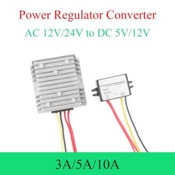 AC 12V/24V to DC 5V/12V AC-DC Power Converter 3A 5A 10A Regulator Step-Down Voltage Power Supply Modul(5A Medium Plastic,DC 5V)