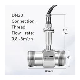 Liquid Flow Meter Pipe Sensor Section Type Stainless Steel(DN20 thread)