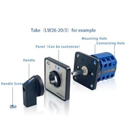 LW26-25A Changeover Rotary Cam Switch 3 Positions 690V Poles 12 Terminals