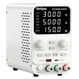 DC Power Supply Variable 0-30V 0-5A, Adjustable Regulated Bench Power Supply with Encoder Control, Output ON/Off Button, 4-Digit LED Display, 4