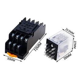 10PCS HH54P MY4NJ Plug-in Relay PYF14A DC/AC 12v 24v 36v 48v 110v 220v 5A Silver Contact 14pins 4PDT rele Socket