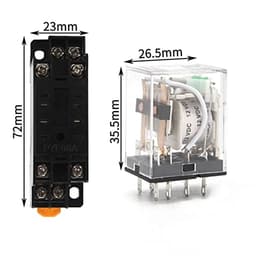 10pcs Intermediate Relay HH52P MY2NJ Plug-in DC AC12v 24v AC110v 220v 380V 5a Silver Contact PYF08A 8pins Socket(No Base,AC 12V)