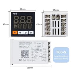 1PCS TC3 Series Intelligent Digital Display Temperature Controller AC85-265V Universal Input Double Output PID Control Thermostat(TC3-S)