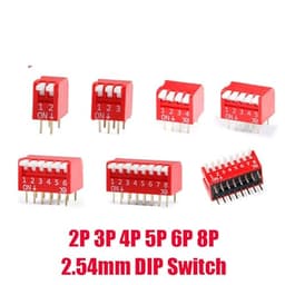 2.54mm RED DIP Side Dial Toggle Coding Switch Touch ON/Off DP 2P 3P 4P 5P 6P 8P DP-02P DP-06P DP-08P DP-4P DP-5P DP-3P 3Pcs(2P)