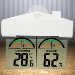 Temperature Humidity Meter White LCD Display Suction Cup Indoor Outdoor