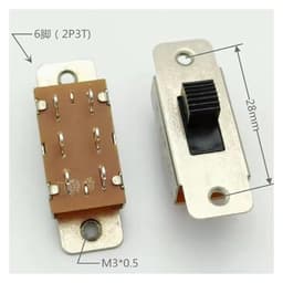 10pcs SS23F19 (2P3T) Handle Height 5/6/7/9/10MM 3GearLarge Current Toggle Slide DIP Switch 3/6A 250/125V(K034a027-G5)