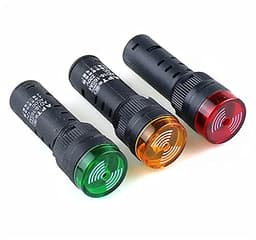 GUMMMY 10PCS Buzzer AD16-16SM 12V 24V 220V 16mm Sound and Light Flashing Buzzer Alarm AD16-16SM (Color : Red, Size : 12V)