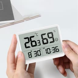 ABS Large-Screen Indoor Home Bedroom Electronic Clock Smiling Temperature Humidity Meter