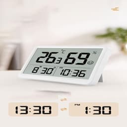 ABS Large-Screen Indoor Home Bedroom Electronic Clock Smiling Temperature Humidity Meter