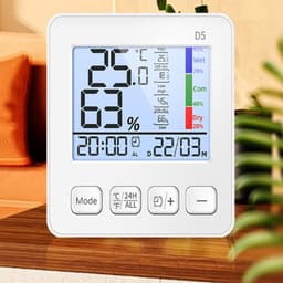 ABS Large-Screen Temperature Humidity Meter with Clock Household Electronics