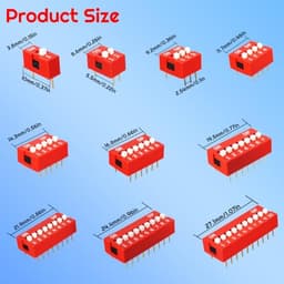 20PCS 4-Bit 4 Position Way DIP Slide Type Switch Module 2.54mm Pitch 8 Terminals Red Toggle Switch(Red 4 Position)