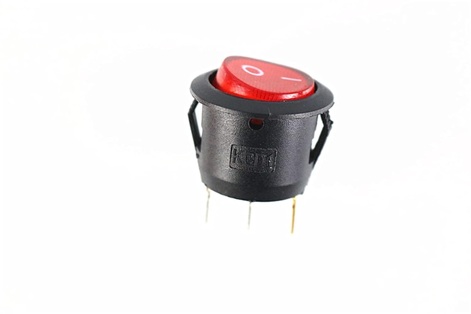 GUMMMY KCD1 Round Red,Yellow and Blue Green 3Pin SPDT ON/Off Rocker Power Switch AC 125V/10A 250V/6A with Light (Color : Red, Size : 12V)