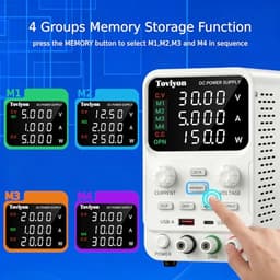 DC Power Supply Variable 0-30V 0-5A, Adjustable Regulated Bench Power Supply with Encoder Control, Output ON/Off Button, 4-Digit LED Display, 4