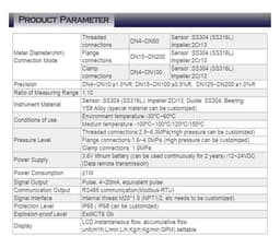 Digital Water Flow Meter Turbine Flow Sensor SS304 / SS316L RS485 4-20mA Pulse Output(DN80)