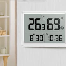 ABS Large-Screen Indoor Home Bedroom Electronic Clock Smiling Temperature Humidity Meter