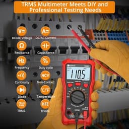 Neoteck Professional Electricial Kit: Digital Multimeter & Test Lead Kit AC/DC Voltage/Current, 6000 Counts, TRMS, Auto-Range, Cap, Freq, Temp, Duty