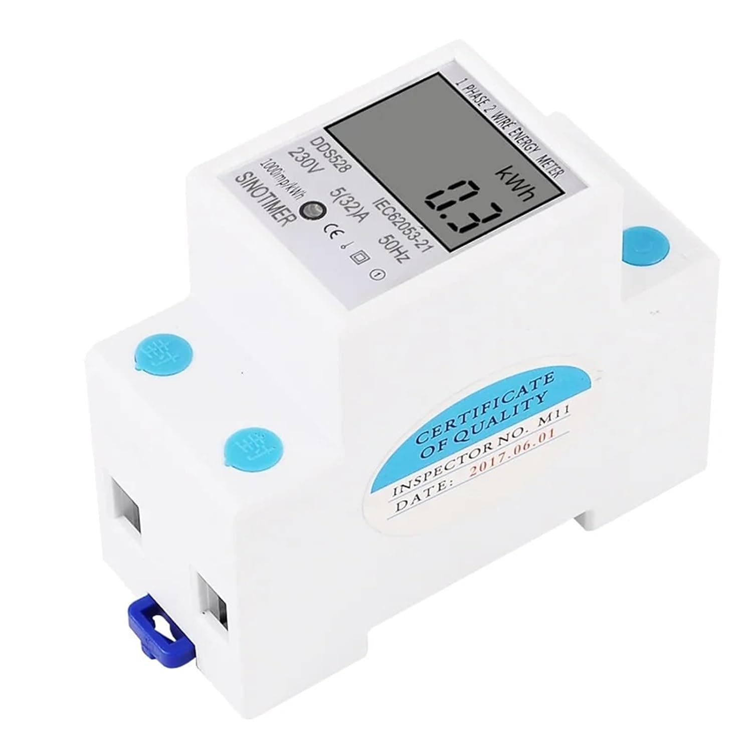 LCD Digital Display Power Consumption Meter Single Phase Energy Meter