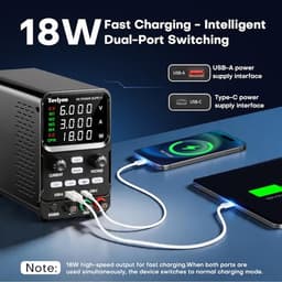 DC Power Supply Variable, 0-30V 0-5A Adjustable Bench Power Supply with Encoder Adjustment, Output Enable Button, 4-Digit LED Display, 4 Groups