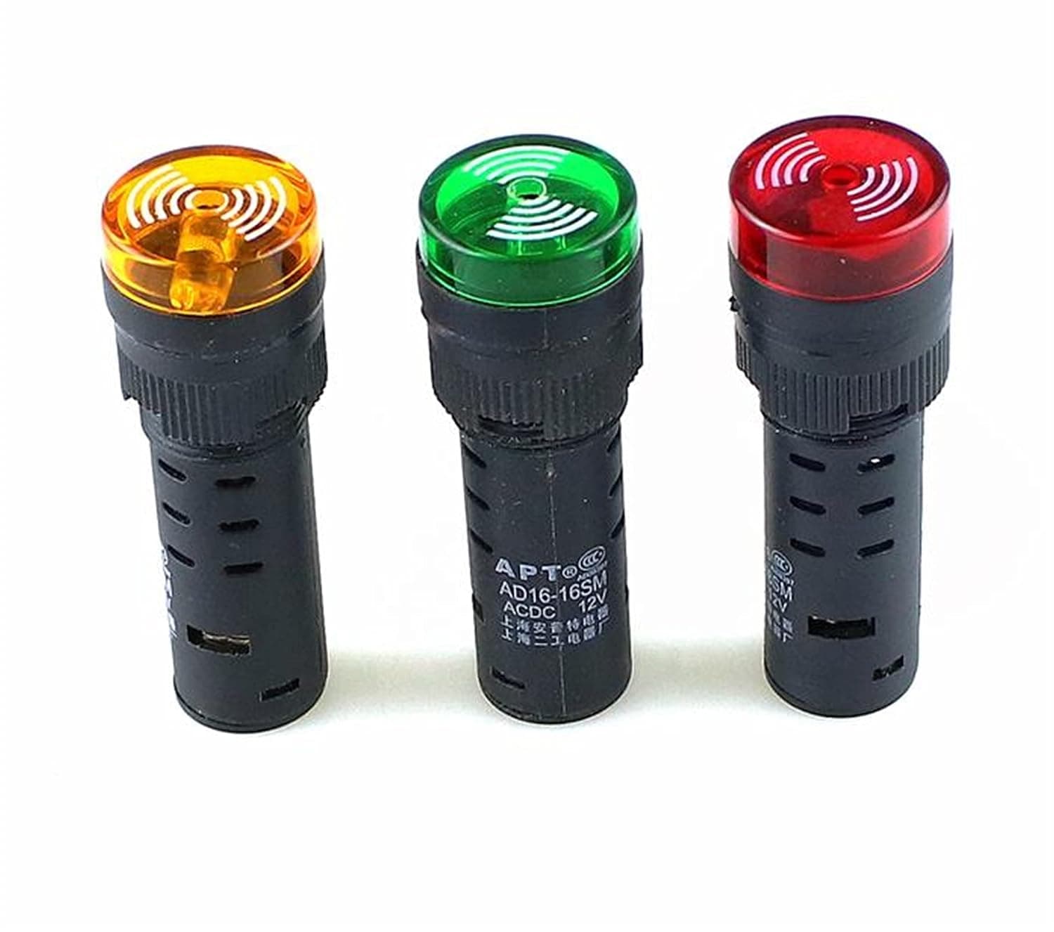 GUMMMY 10PCS Buzzer AD16-16SM 12V 24V 220V 16mm Sound and Light Flashing Buzzer Alarm AD16-16SM (Color : Red, Size : 12V)