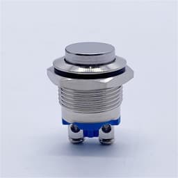 16mm Metal Push Button Switch IP65 Nickel Brass Press Self-Reset 1NO 1Pcs(Dome Head)