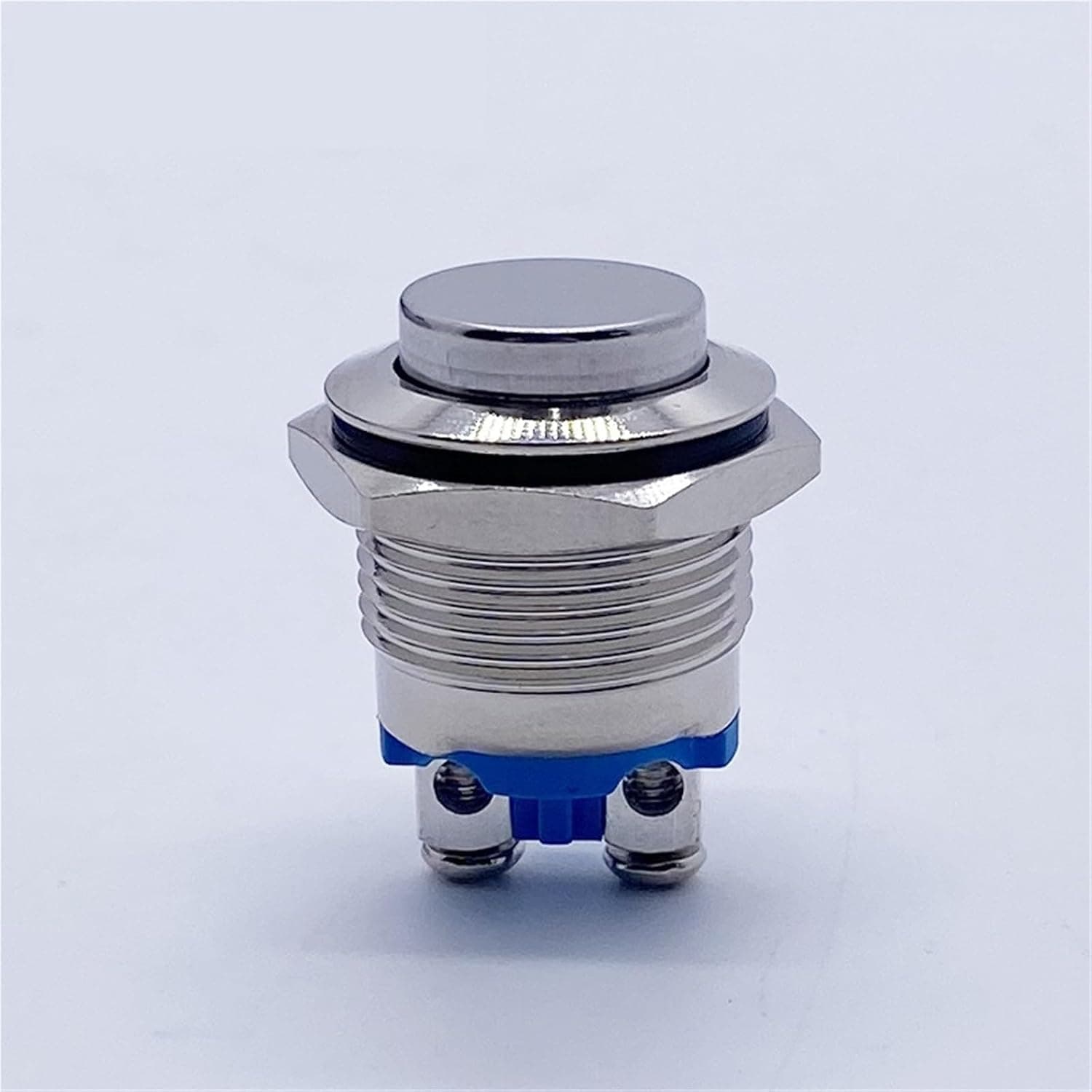16mm Metal Push Button Switch IP65 Nickel Brass Press Self-Reset 1NO 1Pcs(Dome Head)