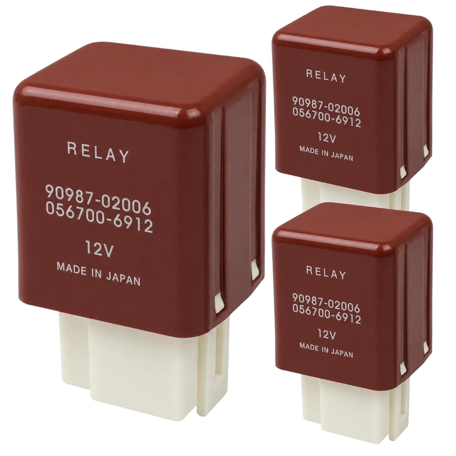 3-Pack 90987-02006 056700-6912 Multi-Purpose Relay 4-Pin 12V 40A SPST Plug-in Fits Toyota Camry Corolla 4Runner Highlander Lexus ES300 GS300