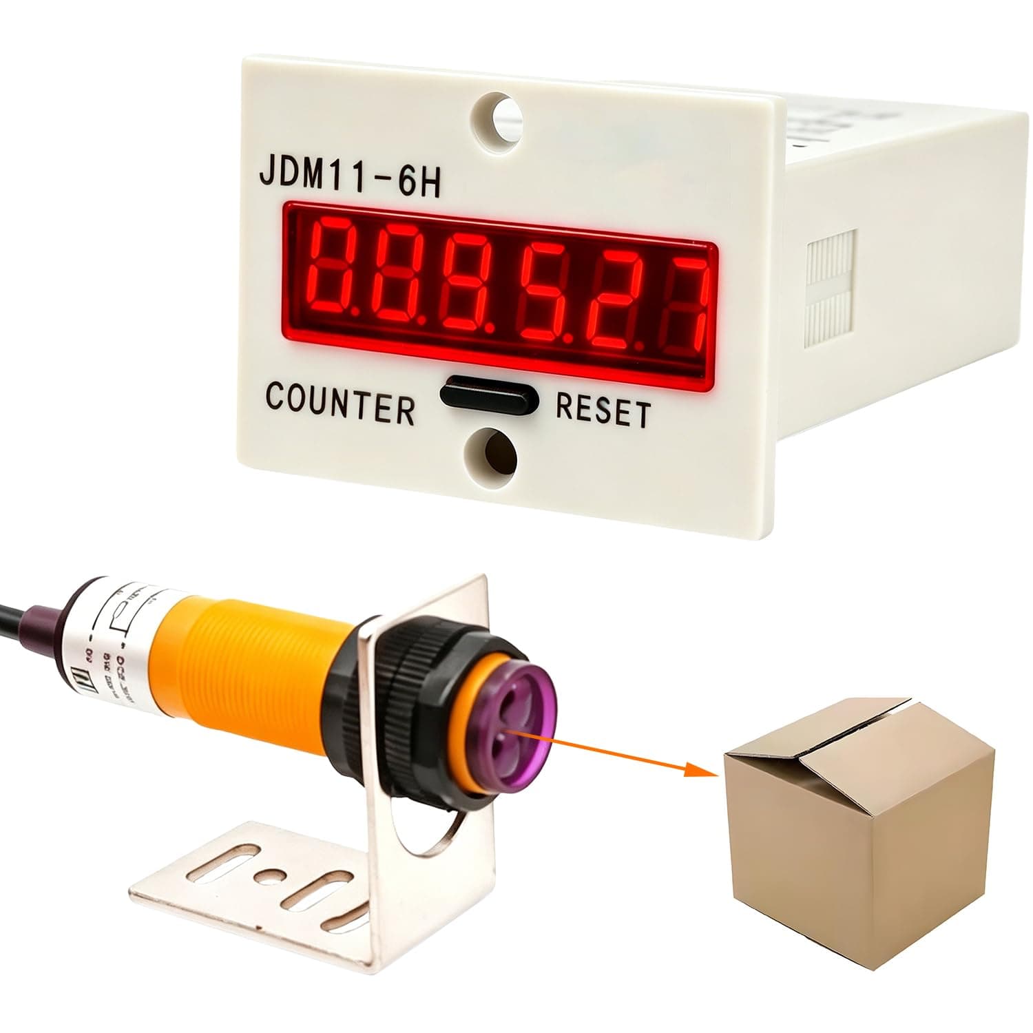 BAUSATZ 6-Digit Digital LED Counter 0-999999 Photoelectric Totalizer